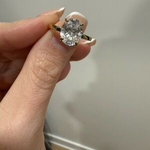 Gold Solitaire Ring with Clear Stone